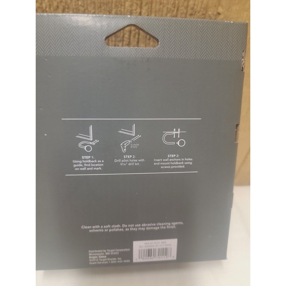 Set of 2 Threshold Decorative Drapery Holdbacks Oil Rubbed Bronze Finish 2 Sets - Picture 6 of 6